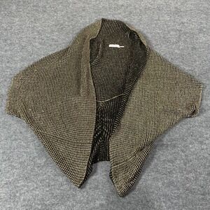 Calvin Klein Sweater Womens One Size Short‎ Sleeve Open Front Cardigan Metallic